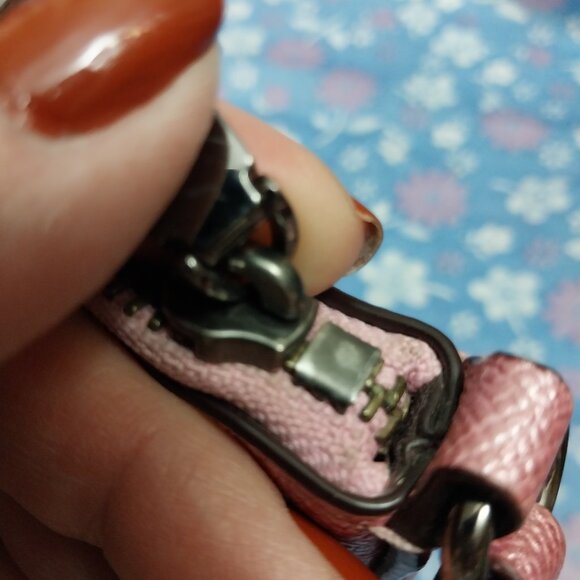 3259 Small Pink Shimmer Coach Crossbody Bag / Matching Card Carrier. - Picture 14 of 14